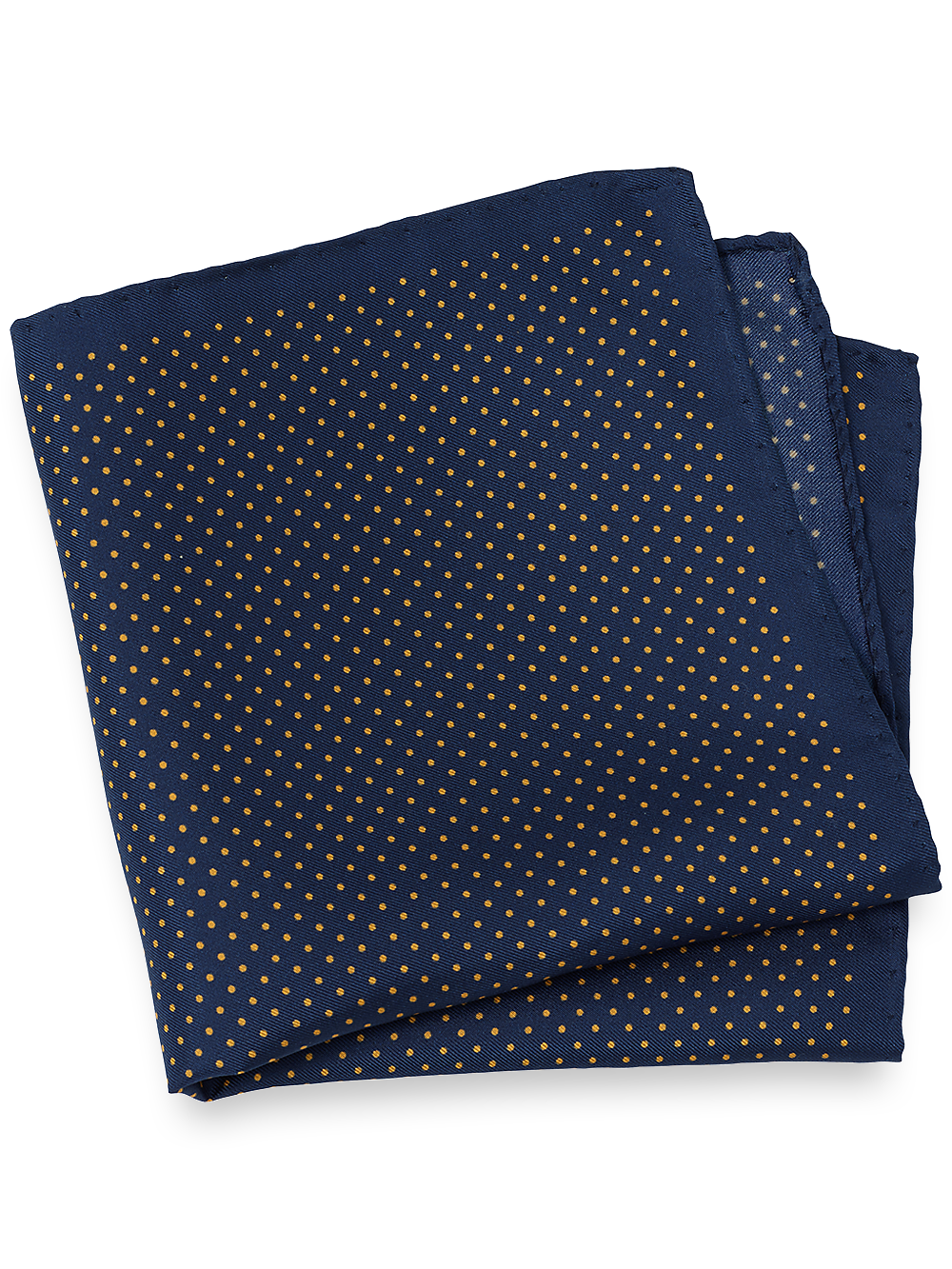 Product Image of Dot Silk Pocket Square-Navy