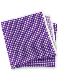 Houndstooth Silk Pocket Square - Purple Multi