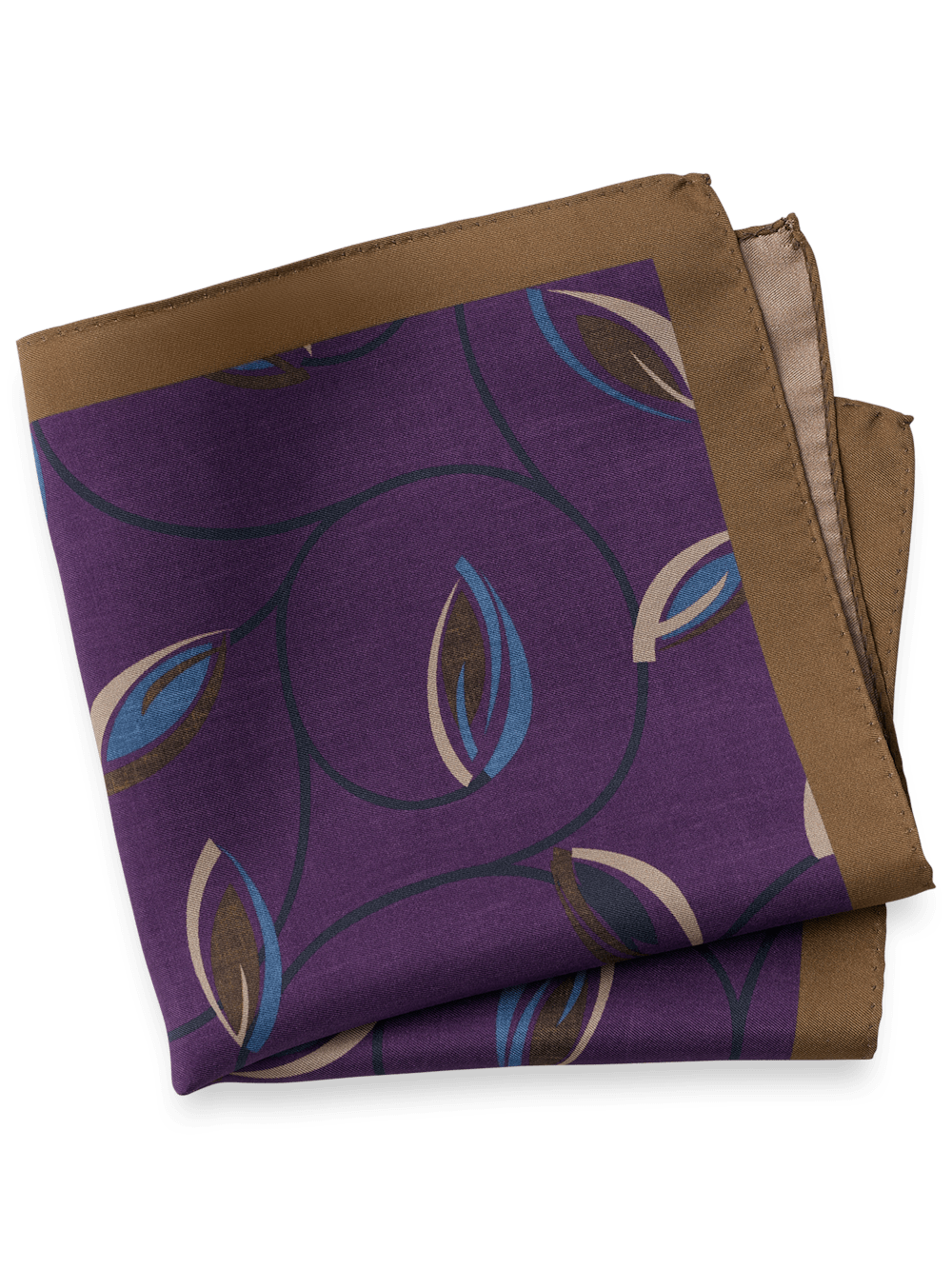 Product Image of Botanical Silk Pocket Square-Purple Multi