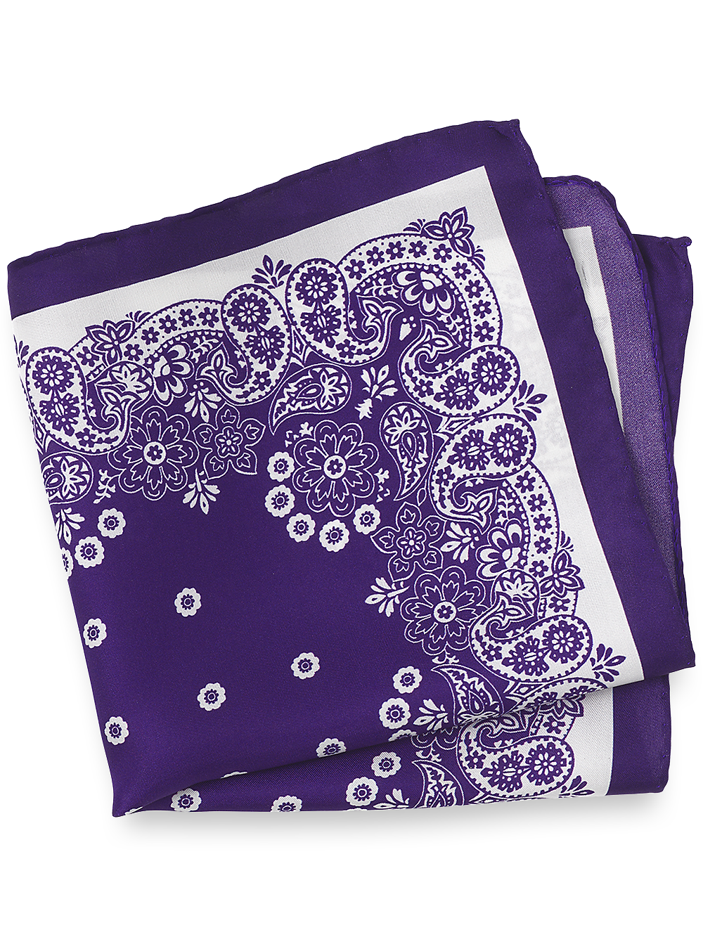 Product Image of Medallion Silk Pocket Square-Purple