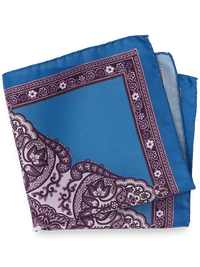 Medallion Silk Pocket Square - Blue/purple