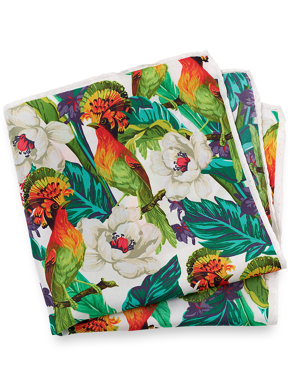 Product Image of Tropical Silk Pocket Square-Multi