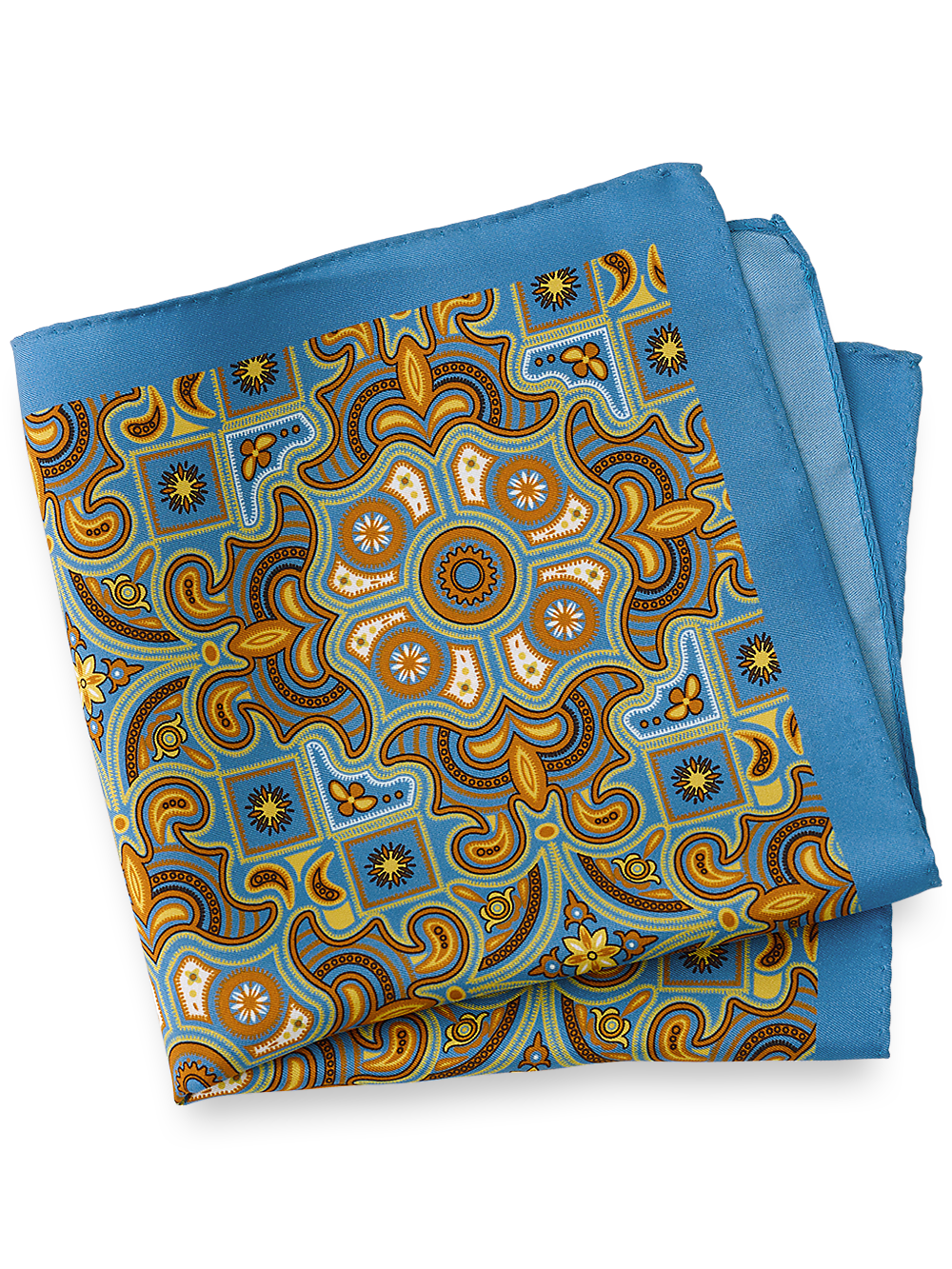 Product Image of Medallion Silk Pocket Square-Multi