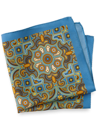 Medallion Silk Pocket Square - Multi