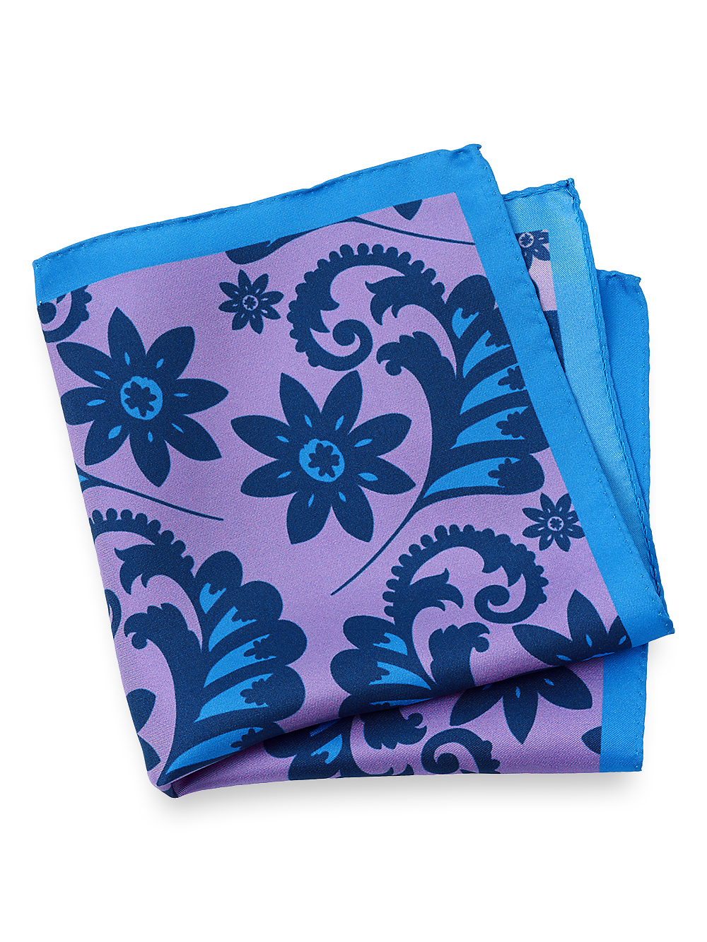 Product Image of Floral Silk Pocket Square-Purple Multi