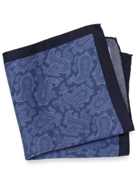 Paisley Silk Pocket Square - Blue