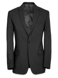 Classic Fit Essential Wool Notch Lapel Suit Jacket - Black