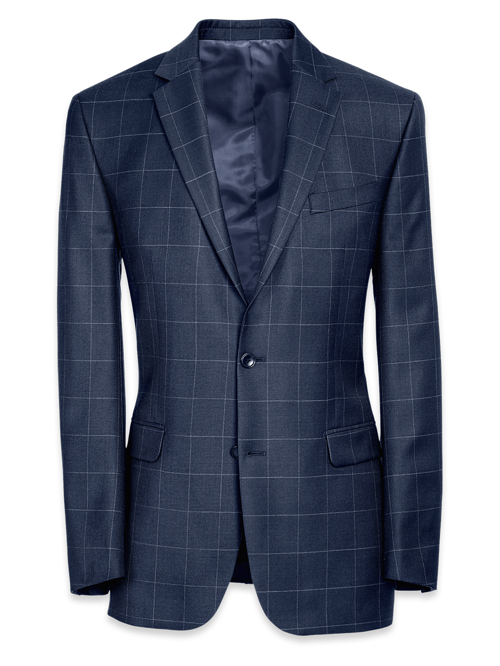 Product Image of Classic Fit Essential Wool Notch Lapel Suit Jacket-Navy Windowpane