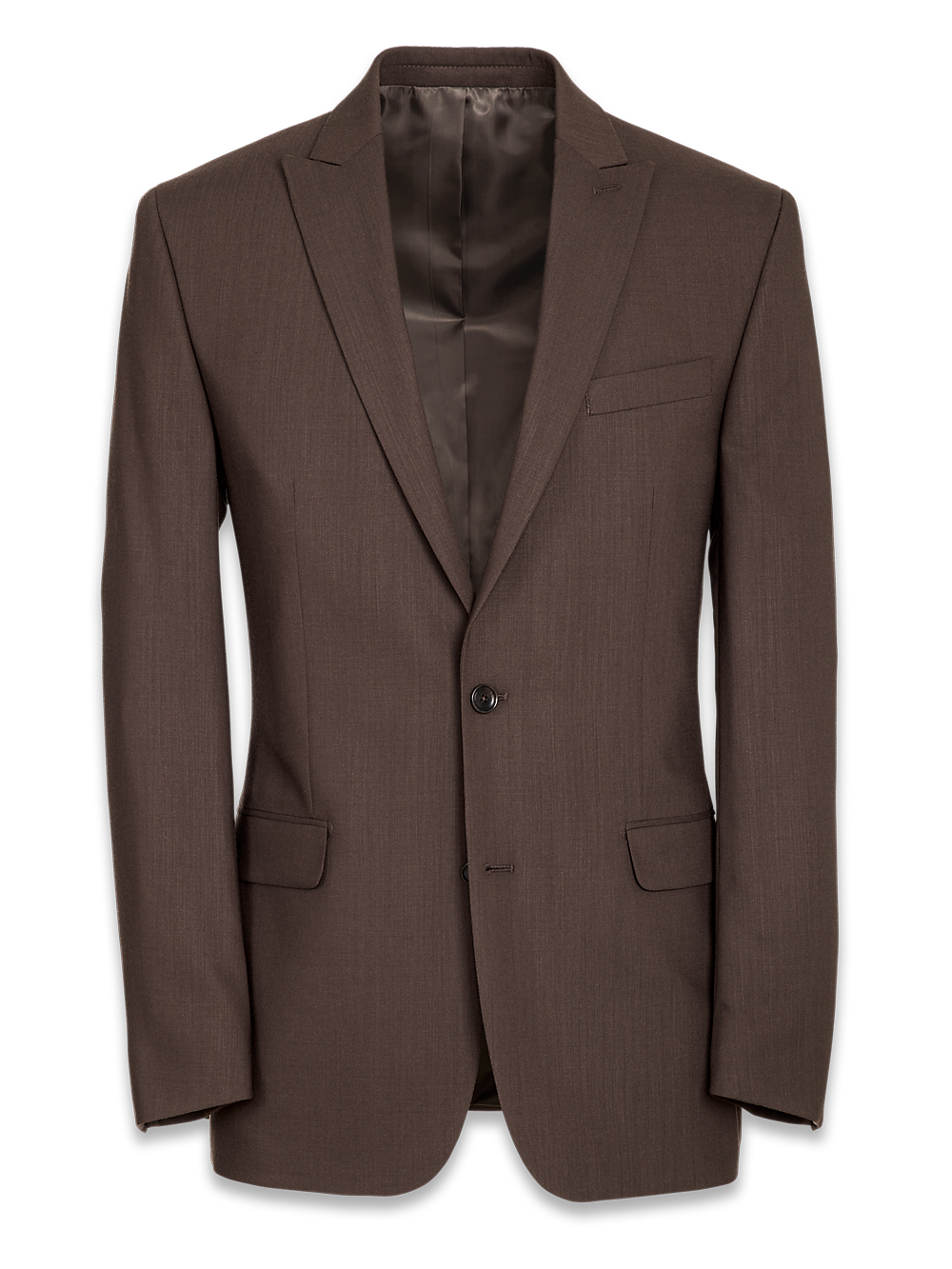 Product Image of Classic Fit Essential Wool Peak Lapel Side Vents Suit Jacket-Brown