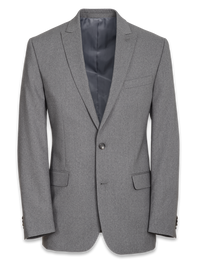 Classic Fit Essential Wool Peak Lapel Side Vents Suit Jacket - Grey