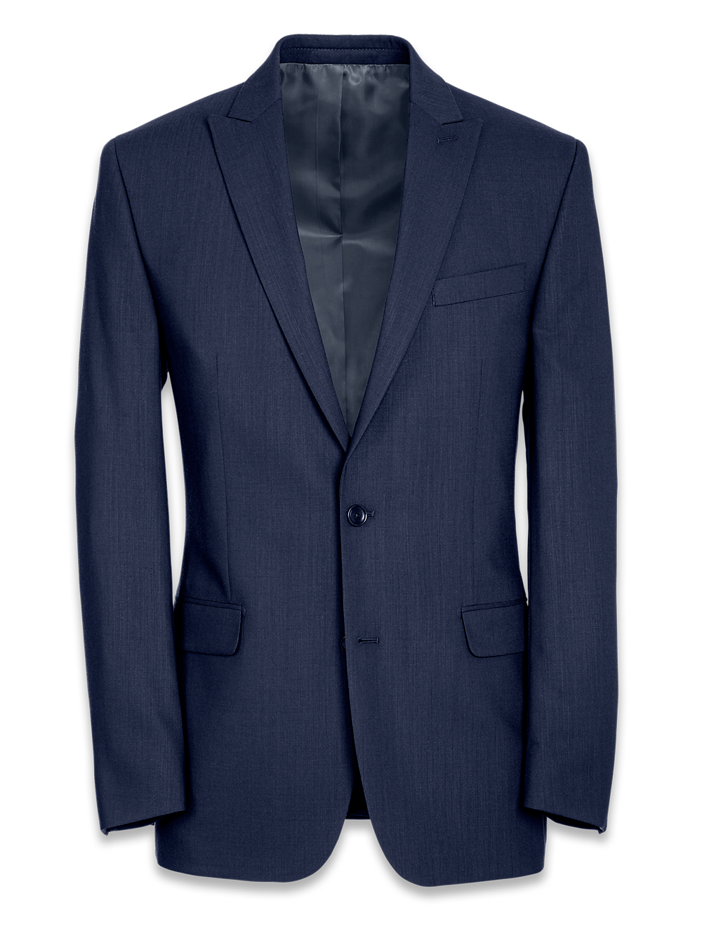 Product Image of Classic Fit Essential Wool Peak Lapel Side Vents Suit Jacket-Navy