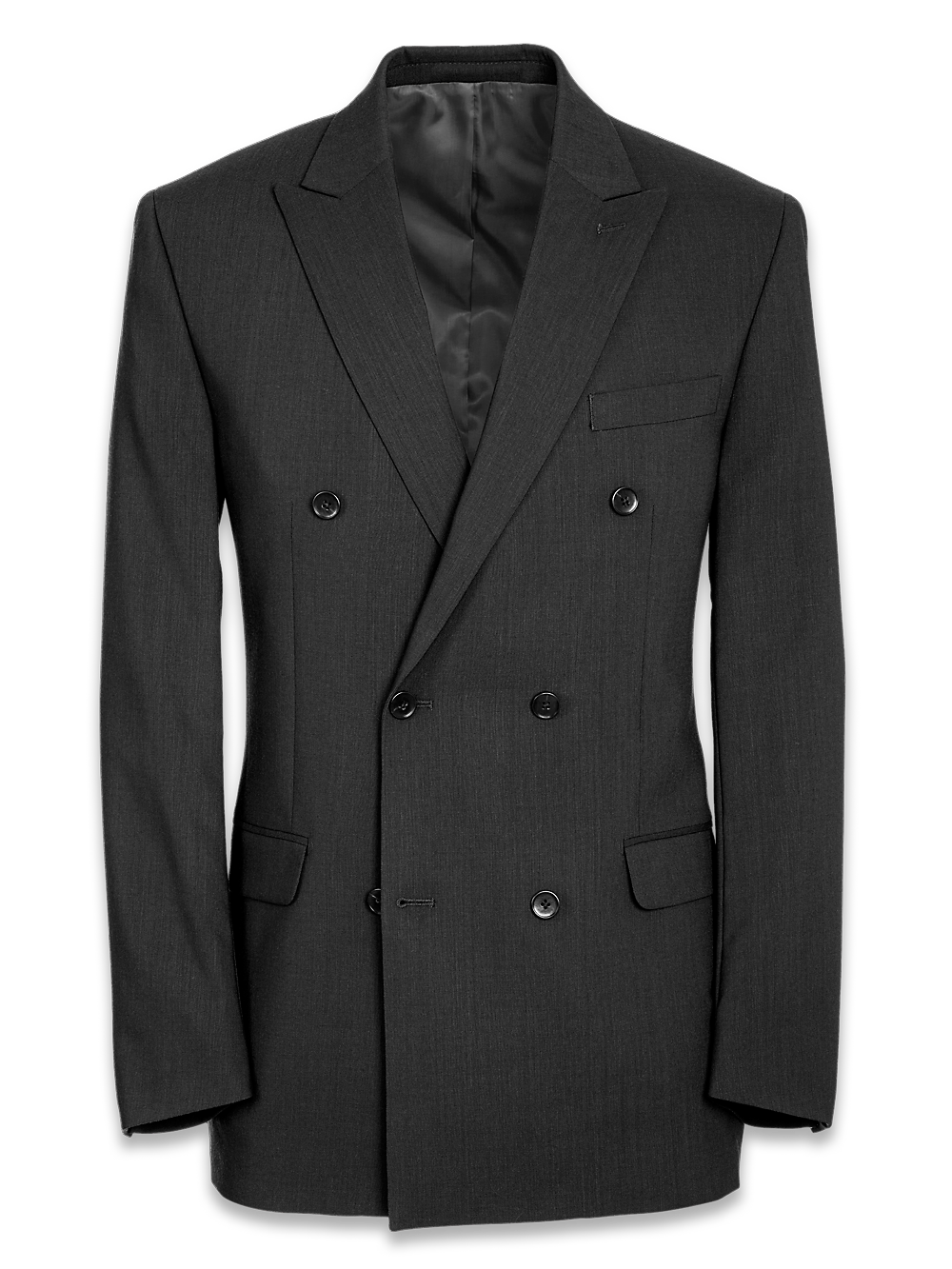 Product Image of Classic Fit Essential Wool Double Breasted Peak Lapel Suit Jacket-Black