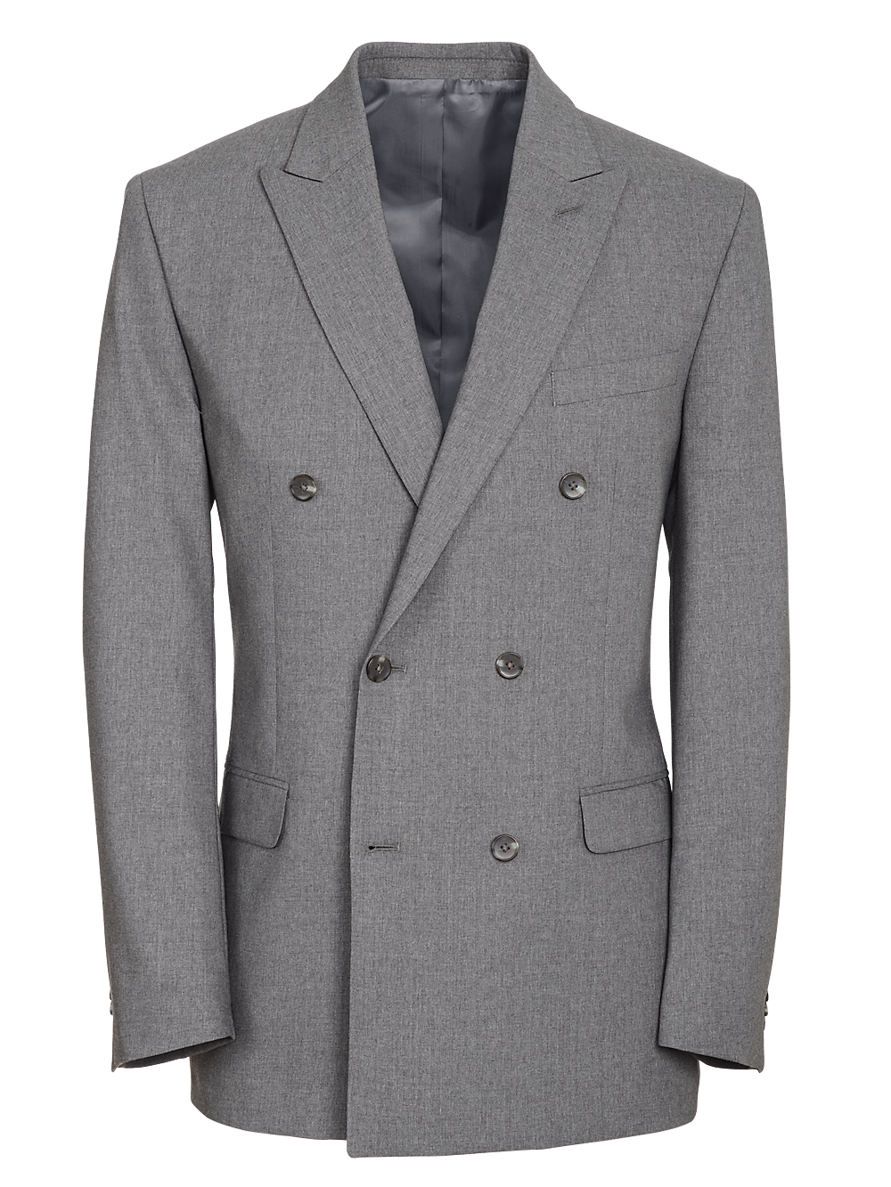 Product Image of Classic Fit Essential Wool Double Breasted Peak Lapel Suit Jacket-Grey