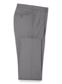 Classic Fit Essential Wool Pleated Suit Pants - Grey