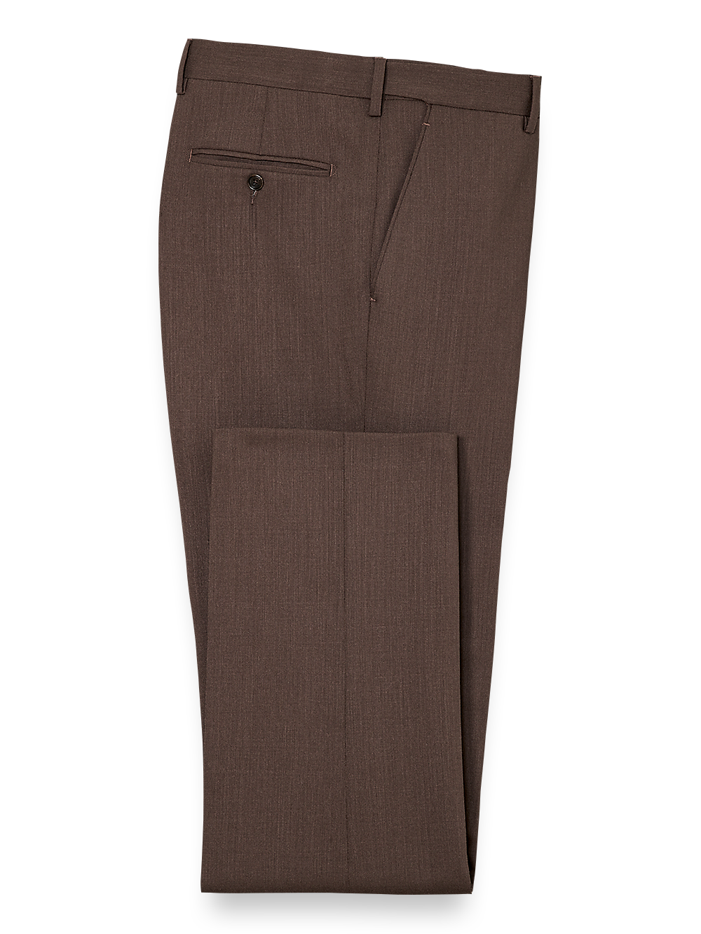 Product Image of Classic Fit Essential Wool Flat Front Suit Pants-Brown