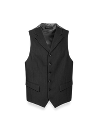 Classic Fit Essential Wool Suit Vest - Black