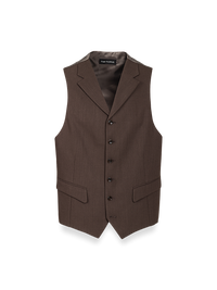 Classic Fit Essential Wool Suit Vest - Brown