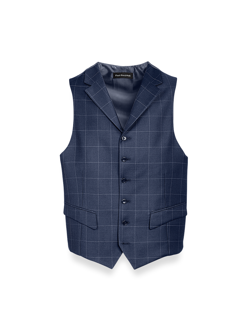 Product Image of Classic Fit Essential Wool Suit Vest-Navy Windowpane