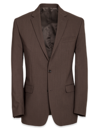 Tailored Fit Wool Essential Wool Notch Lapel Suit Jacket - Brown