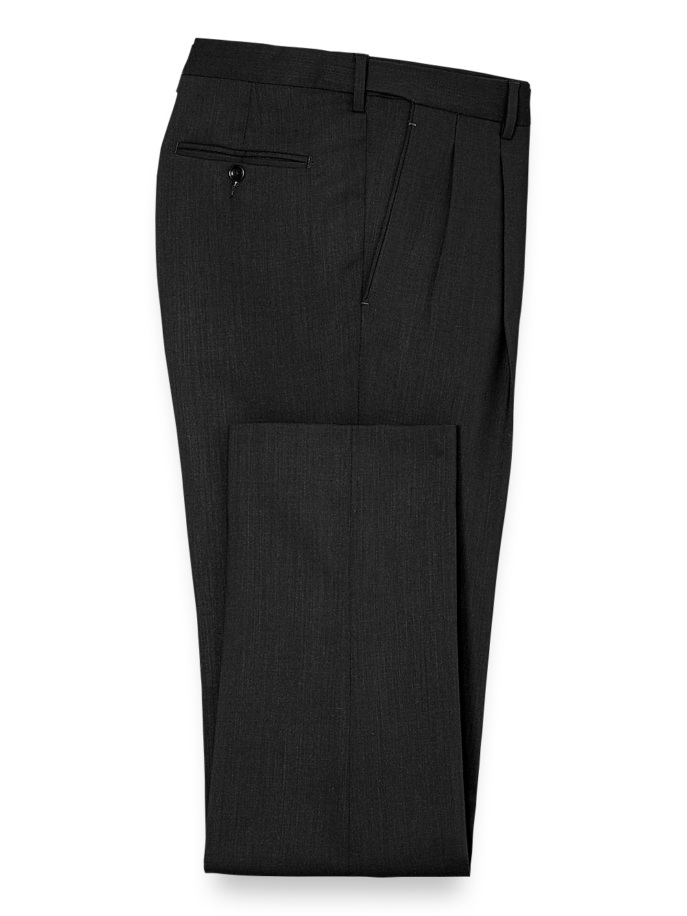 Product Image of Tailored Fit Essential Wool Pleated Pants-Black