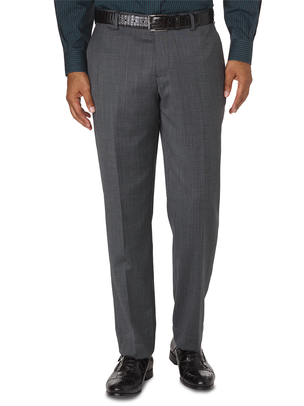 Product Image of Tailored Fit Impeccable Flat Front Pant-Grey