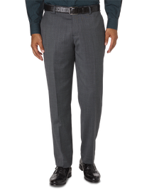 Tailored Fit Impeccable Flat Front Suit Pants - Grey