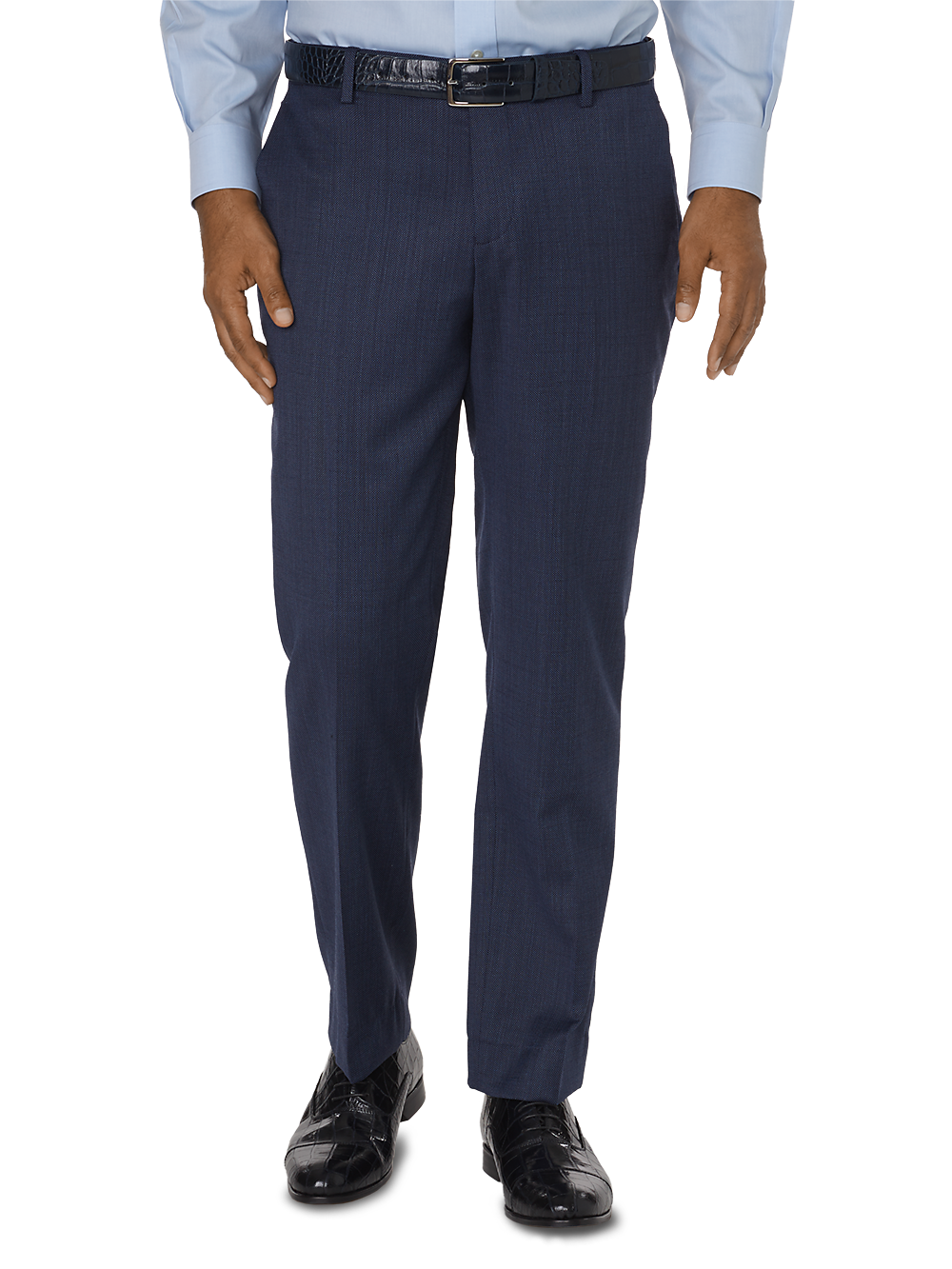 Product Image of Tailored Fit Impeccable Flat Front Suit Pant-Navy