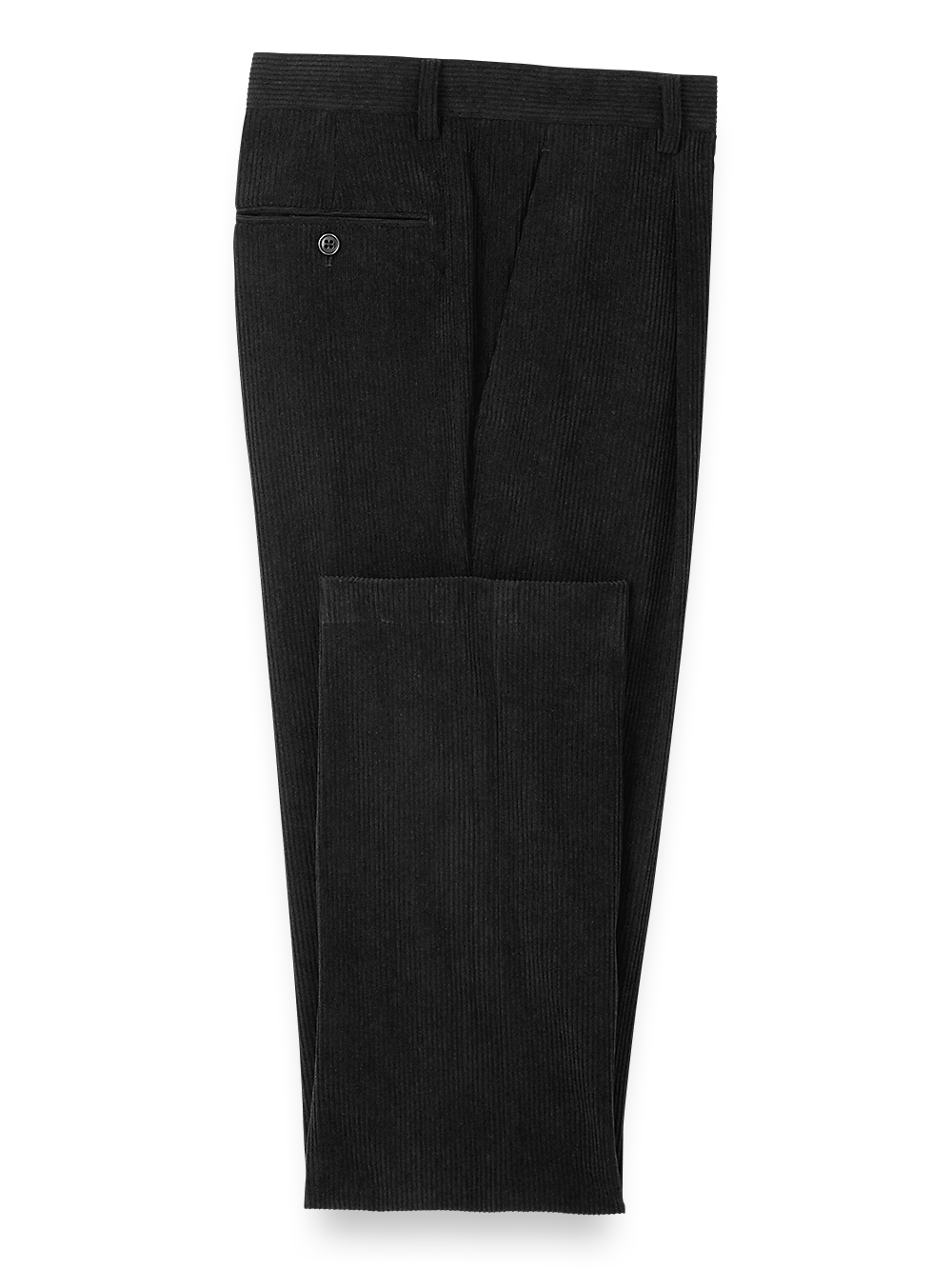 Product Image of Corduroy Single Pleated Suit Pants-Black