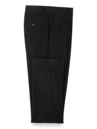 Corduroy Single Pleated Suit Pants - Black