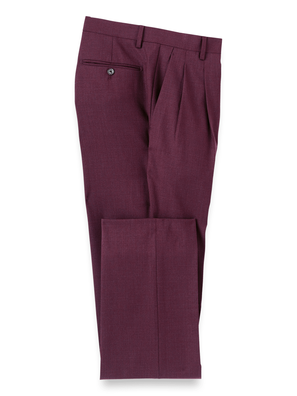 Product Image of Wool Stretch Bengaline Suit Pants-Plum#model_pleated front