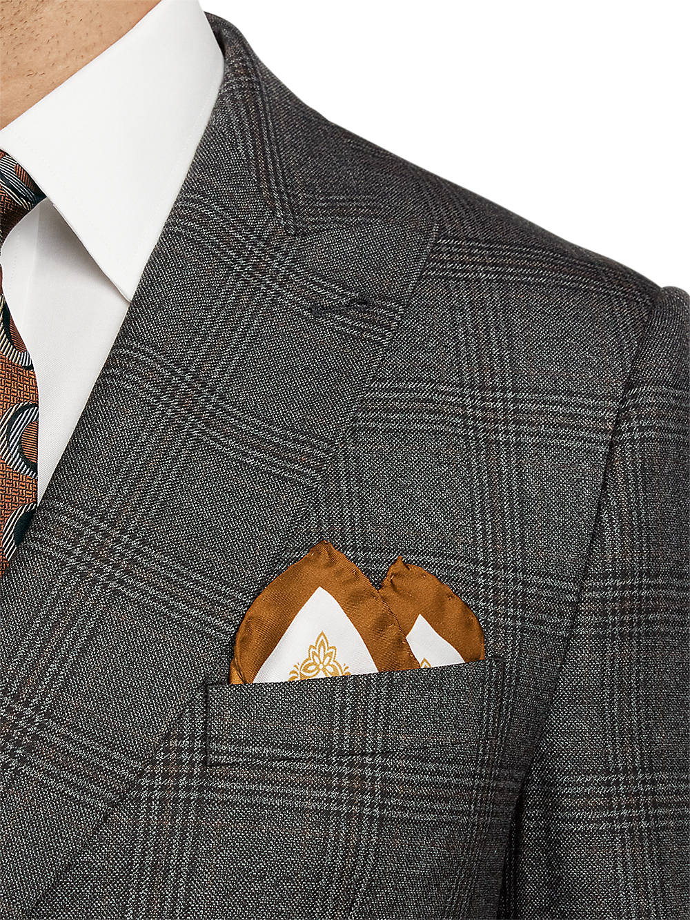 Alternate Image of Wool Plaid Double Breasted Peak Lapel Suit Jacket-5