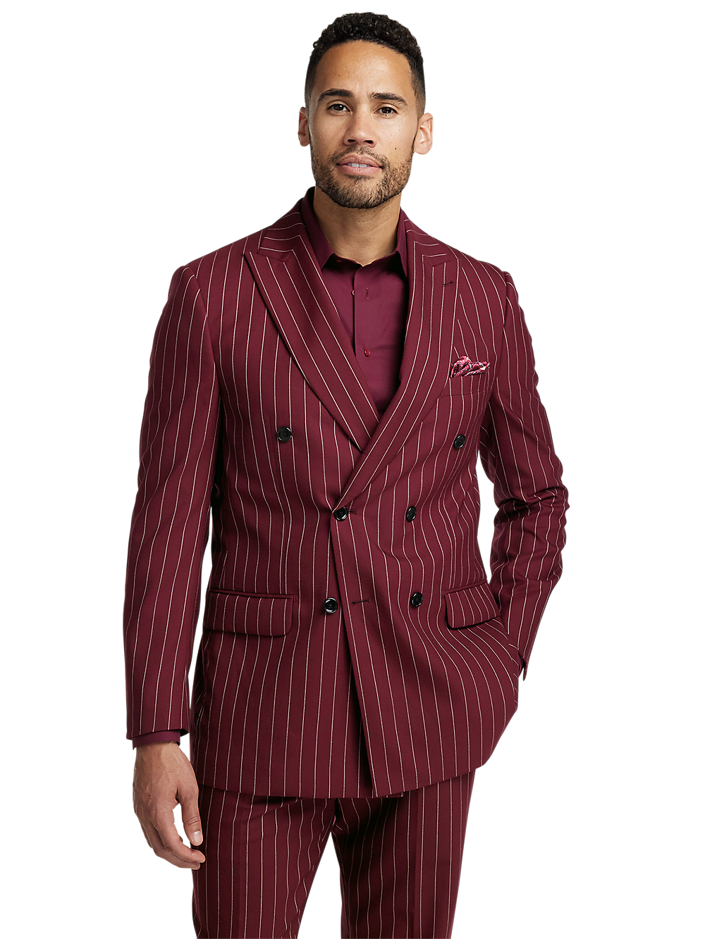 Alternate Image of Wool Stretch Stripe Double Breasted Suit Jacket-1