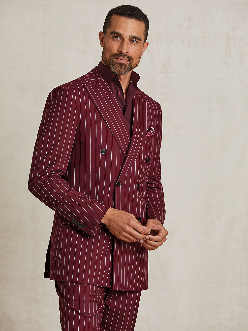 Alternate Image of Wool Stretch Stripe Double Breasted Suit Jacket-7