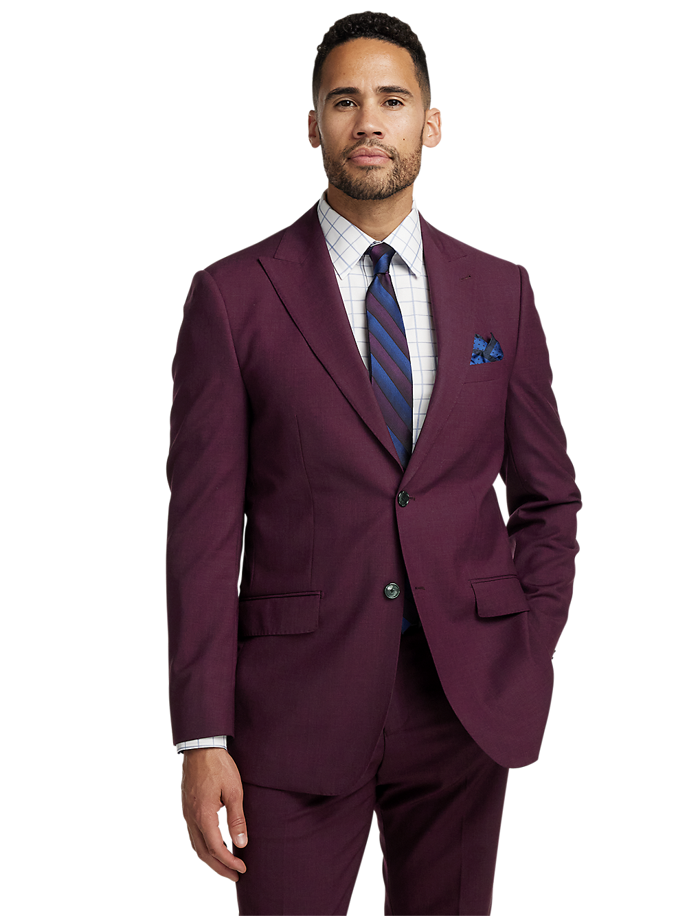 Alternate Image of Wool Stretch Bengaline Peak Lapel Suit Jacket-1