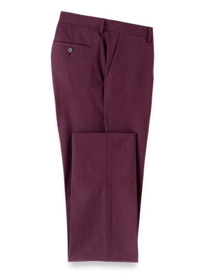 Wool Stretch Bengaline Suit Pants - Plum