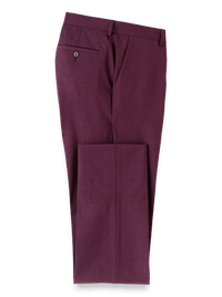 Wool Stretch Bengaline Suit Pants - Plum