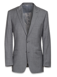 Classic Fit Sharkskin Peak Lapel Suit Jacket - Grey