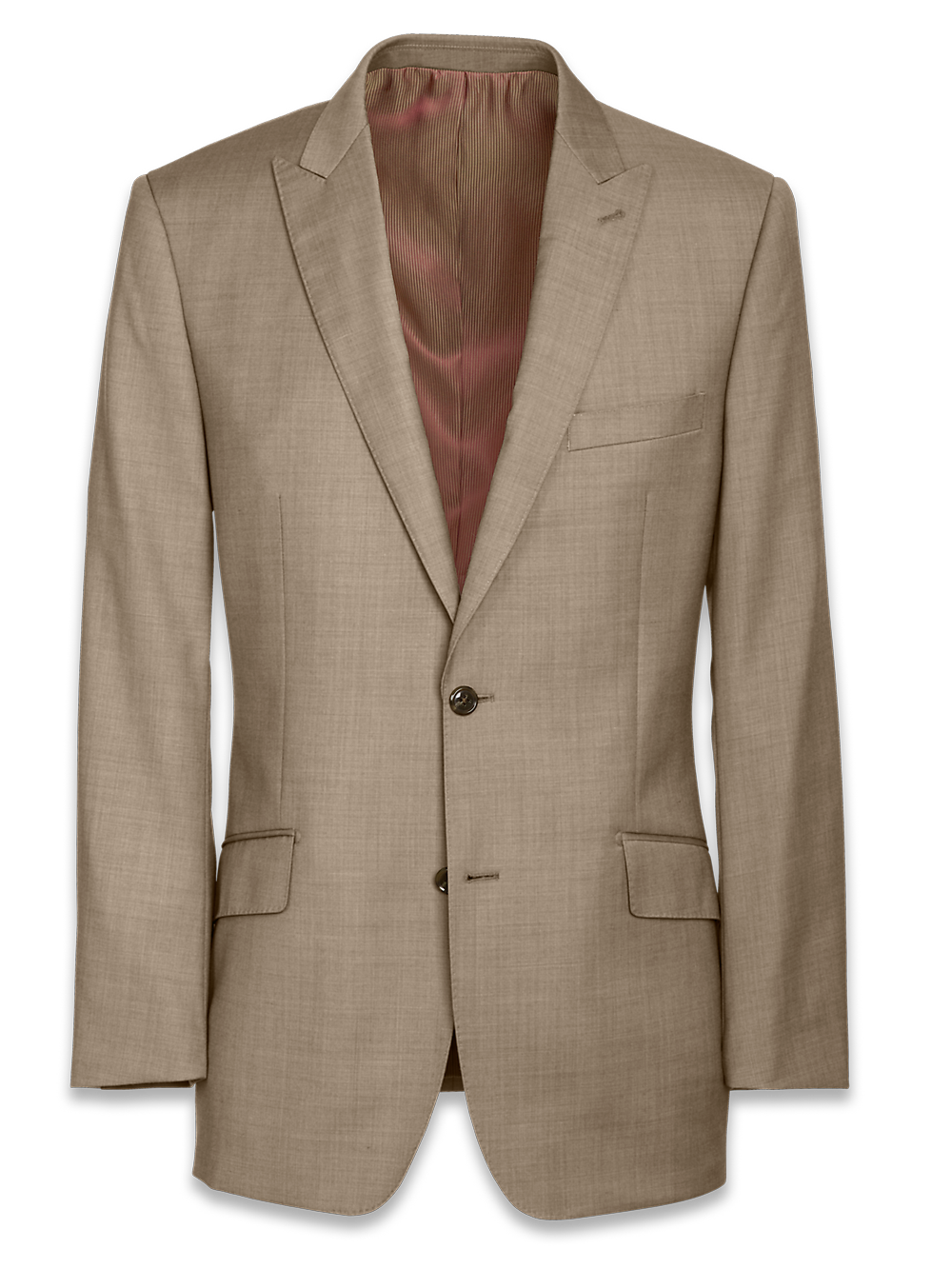 Product Image of Classic Fit Sharkskin Peak Lapel Suit Jacket-Tan