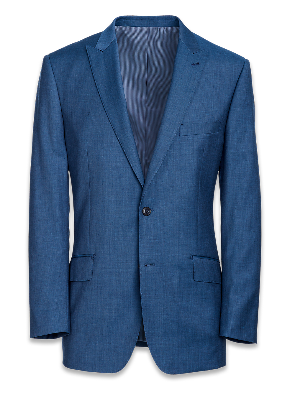 Product Image of Classic Fit Sharkskin Peak Lapel Suit Jacket-Slate Blue