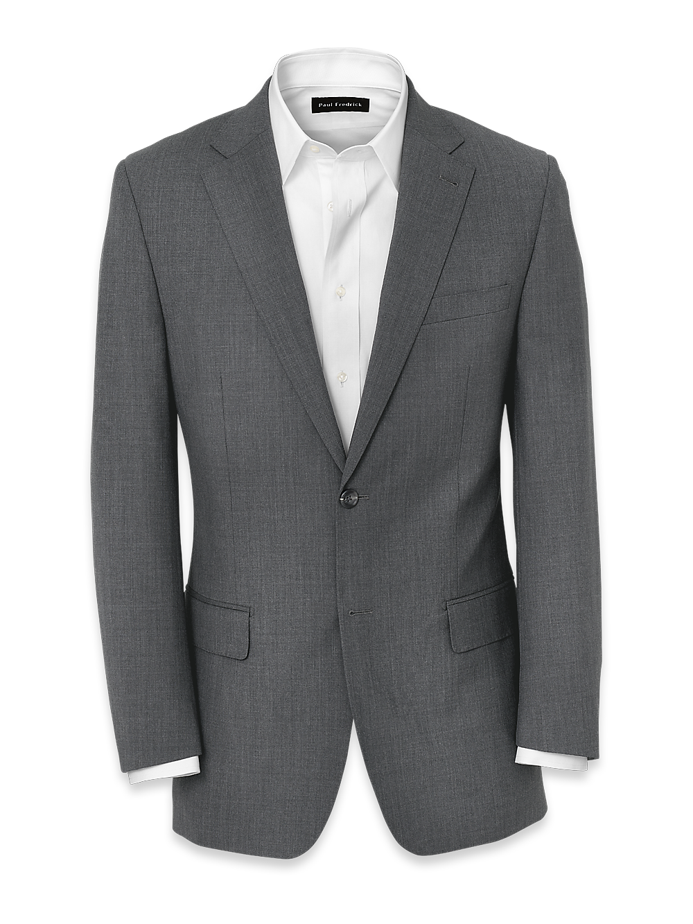 Product Image of Wool Stretch Bengaline Notch Lapel Suit Jacket-Grey