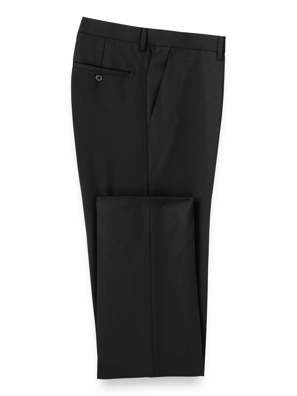 Product Image of Wool Stretch Bengaline Flat Front Suit Pants-Black