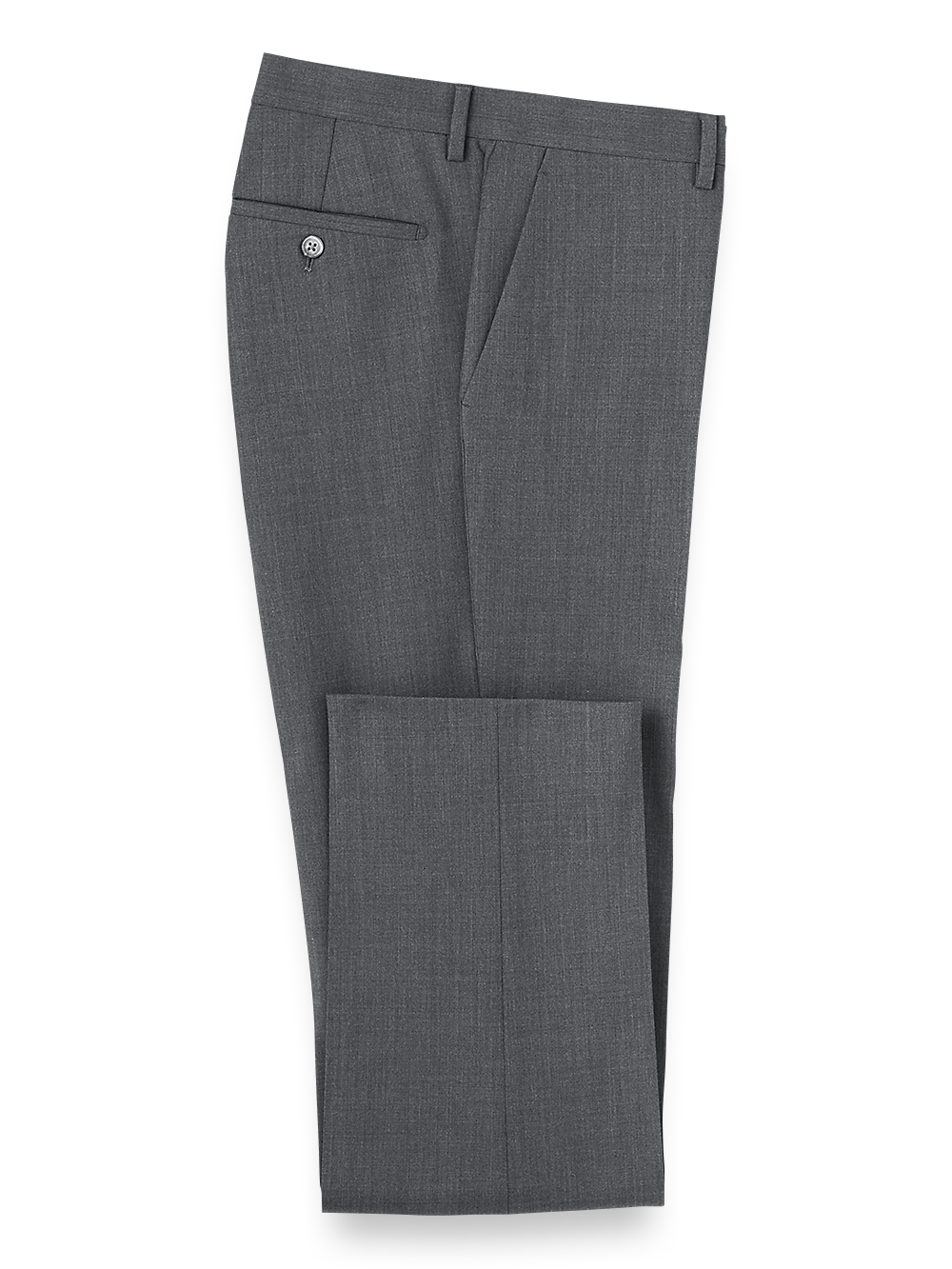 Product Image of Wool Stretch Bengaline Flat Front Suit Pants-Grey