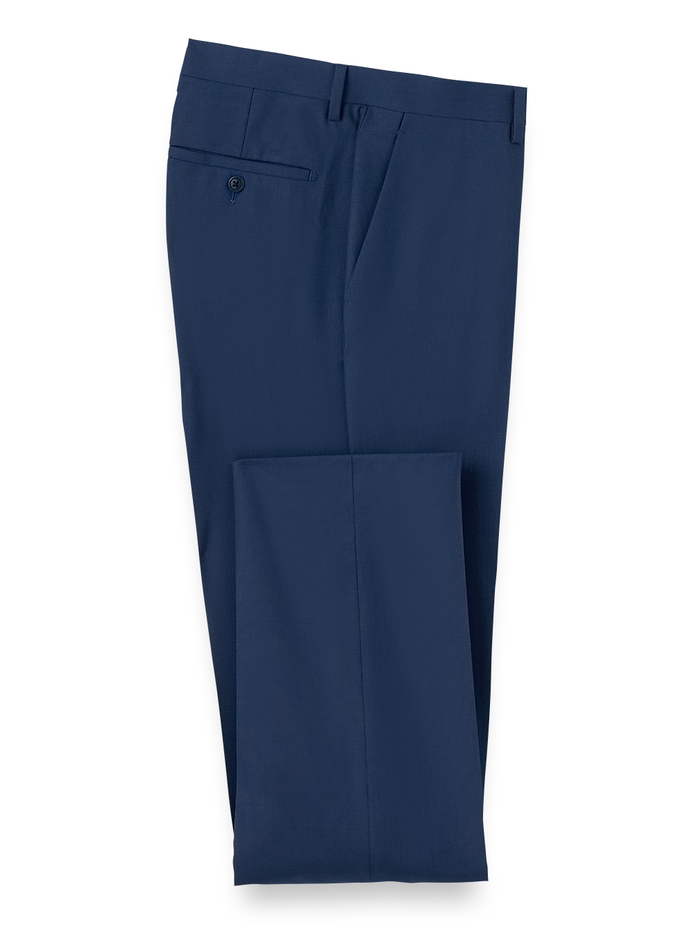 Product Image of Wool Stretch Bengaline Flat Front Suit Pants-Blue