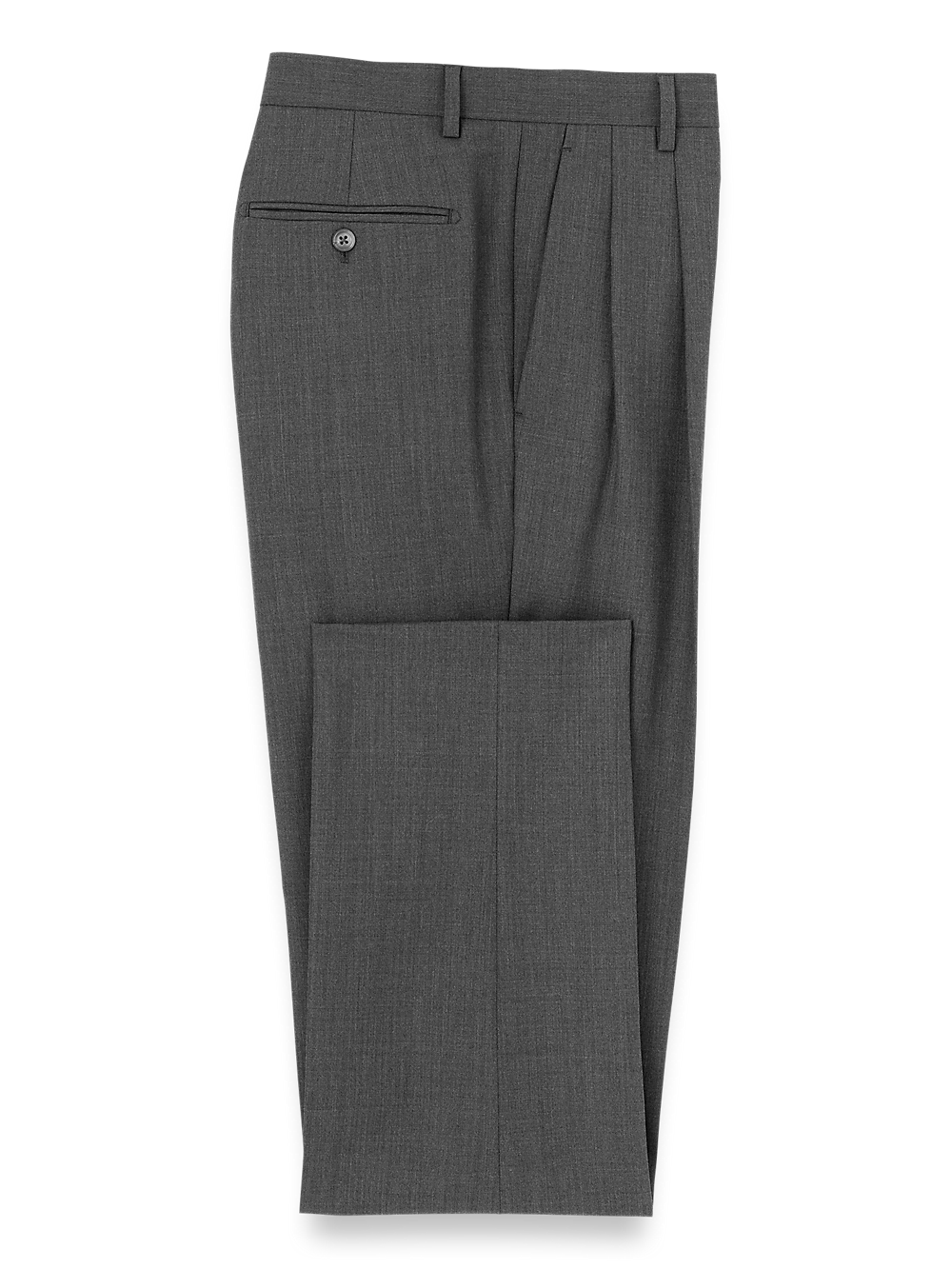 Product Image of Wool Stretch Bengaline Suit Pants-Grey#model_pleated front