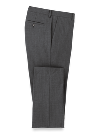 Wool Stretch Bengaline Suit Pants - Grey