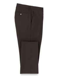 Wool Stretch Bengaline Suit Pants - Dark Brown