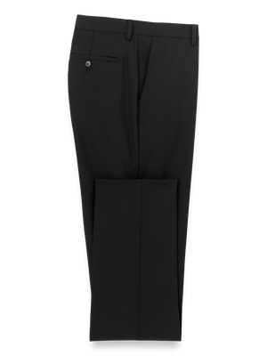 Wool Stretch Bengaline Suit Pants - Black