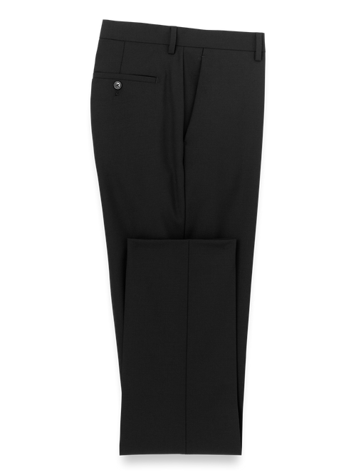 Wool Stretch Bengaline Suit Pants - Black