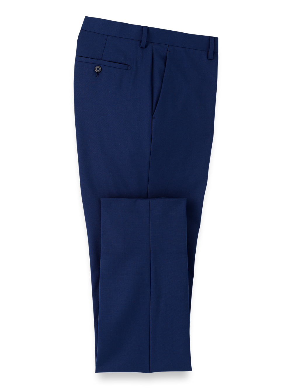 Product Image of Wool Stretch Bengaline Suit Pants-Blue#model_flat front