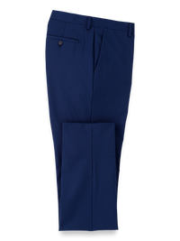 Wool Stretch Bengaline Suit Pants - Blue